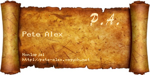 Pete Alex névjegykártya