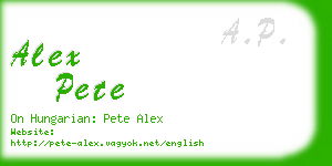 alex pete business card